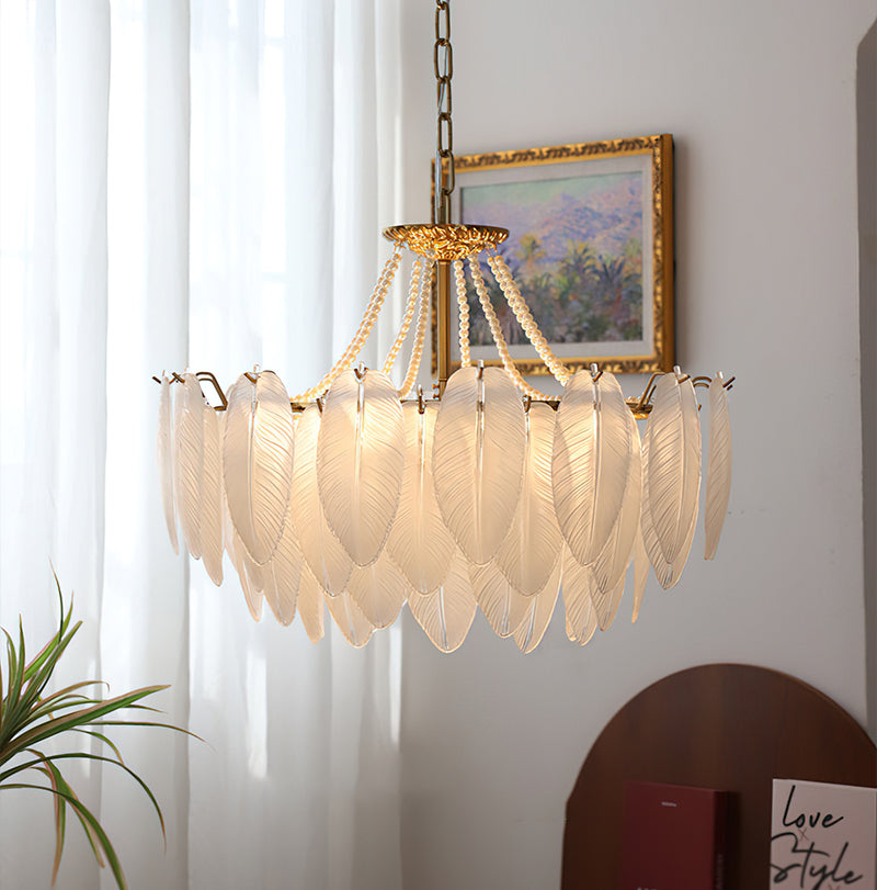 Antheia Feathered Glass Chandelier – detail 2