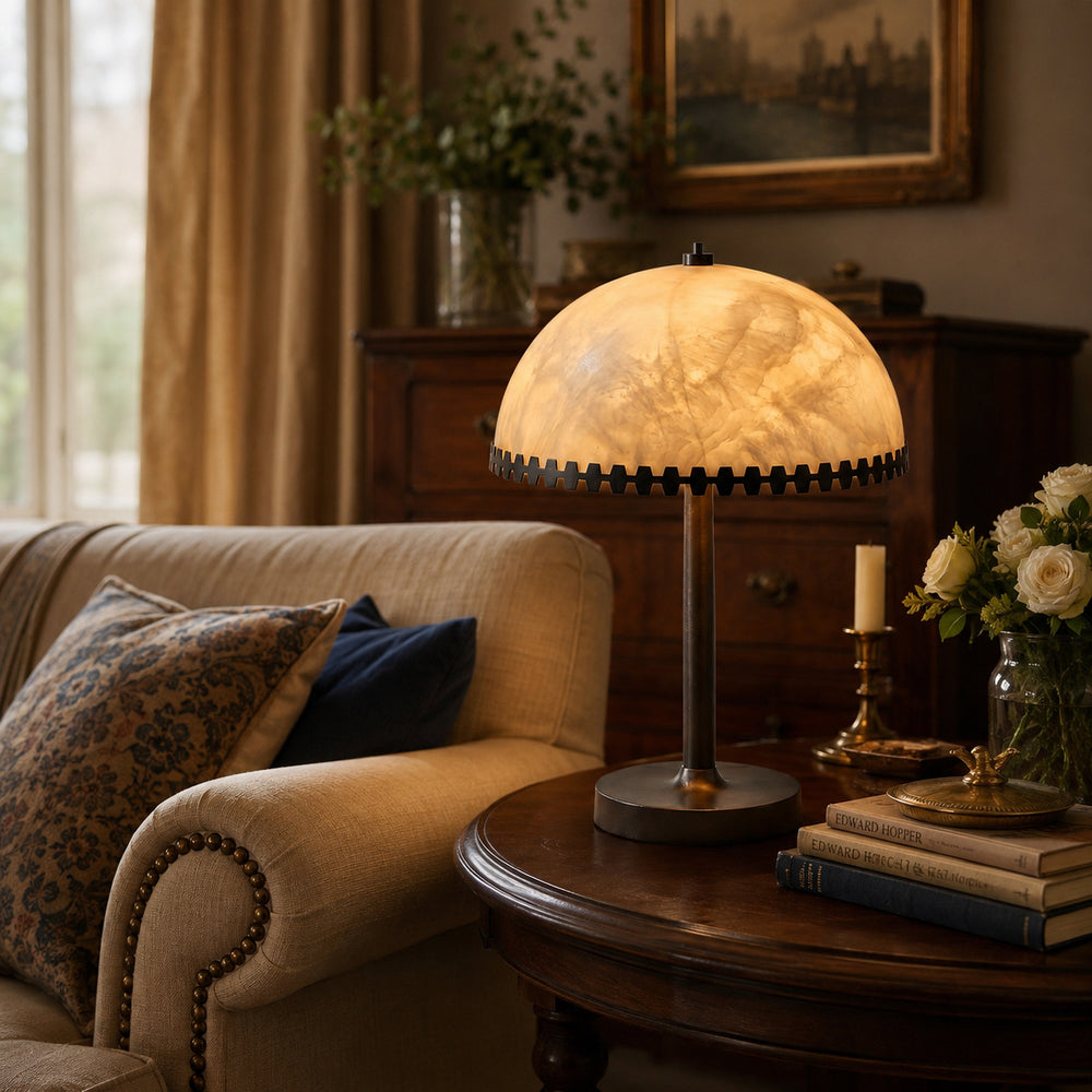 Bronson Dentil Alabaster Table Lamp – detail 2