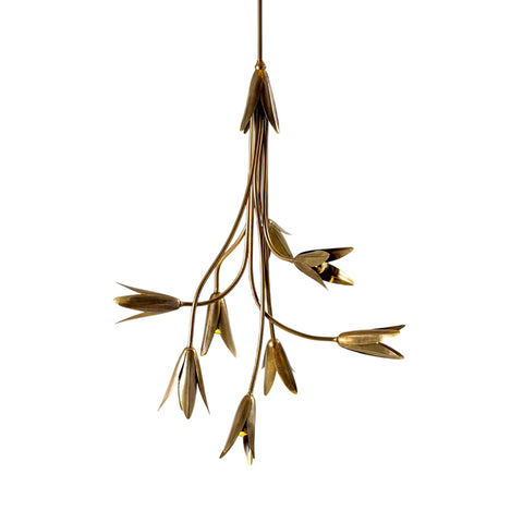 Evadne Brass Tulip Chandelier – detail 9