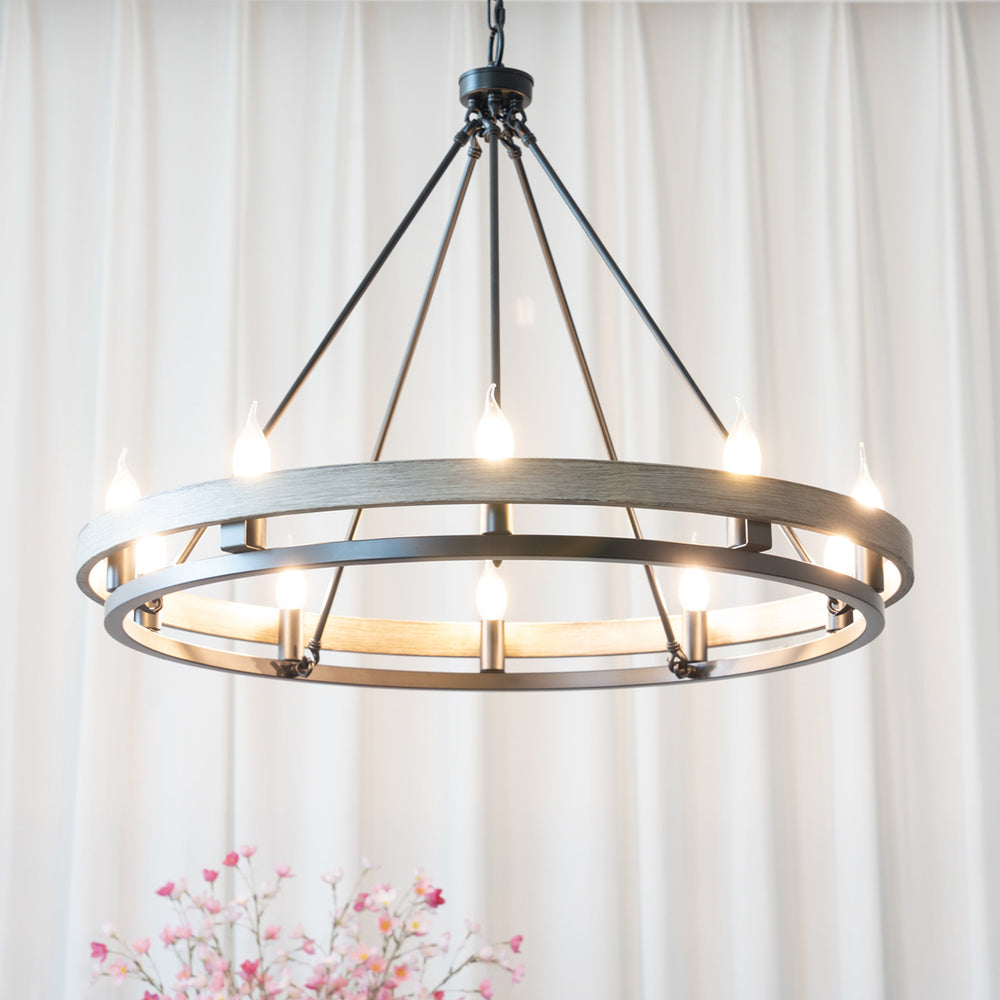Hillsdale Wagon Wheel Chandelier – detail 2