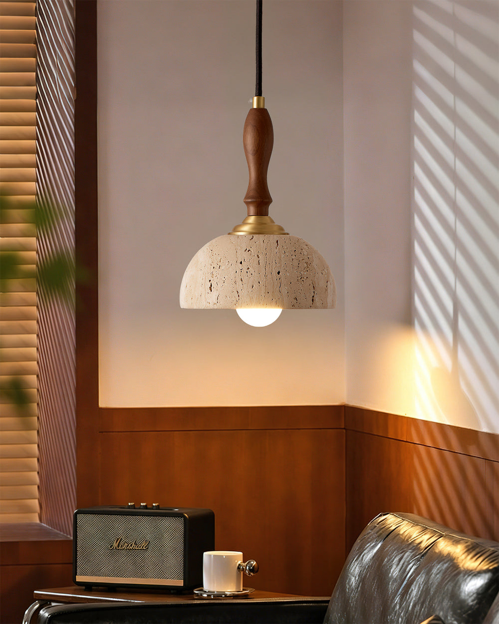 Enora Travertine Pendant Light – detail 2
