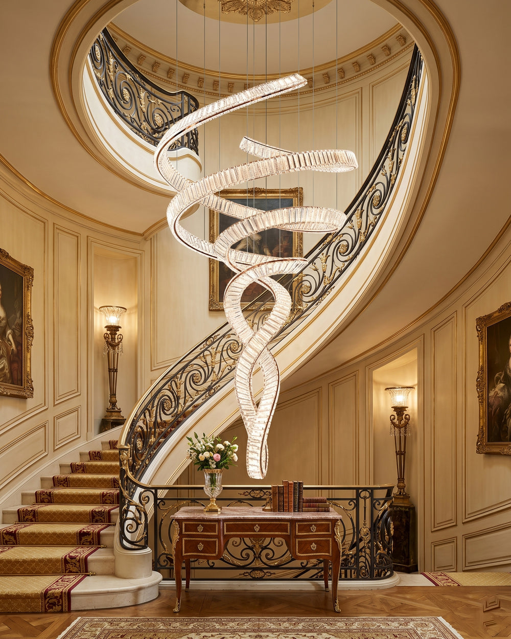 Ribbon Crystal Staircase Chandelier – detail 2