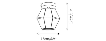 Diamond Cut Art Deco Ceiling Light — Dimension drawings 3