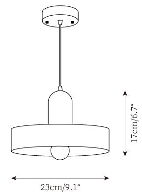 Disc Orb Alabaster Pendelleuchte — Maßzeichnungen 1