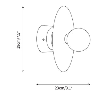 Disc And Sphere Wall Lamp — Dimension drawings 1