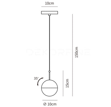Stylish Ball Chandelier — Dimensioentekeningen 1