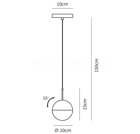 1 Head ∅ 3.9″ x H 59″ / Dia 10cm X H 150cm