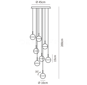 Stylish Ball Chandelier — Dimensioentekeningen 4