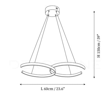 Suspension Double Rings — Plans de dimensions 1
