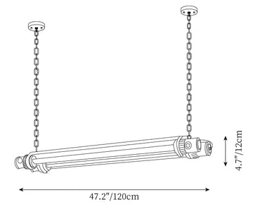Lampadario Double Tube Silver — Disegni dimensionali 2