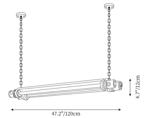 L 47,2″ x P 9,8″ x A 4,7″/ L 120cm x P 25cm x A 12cm