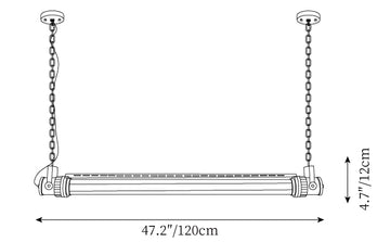 Lampadario Double Tube Silver — Disegni dimensionali 1