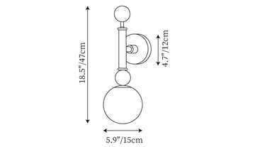 Drop Bulp Wall Lamp — Dimension drawings 1