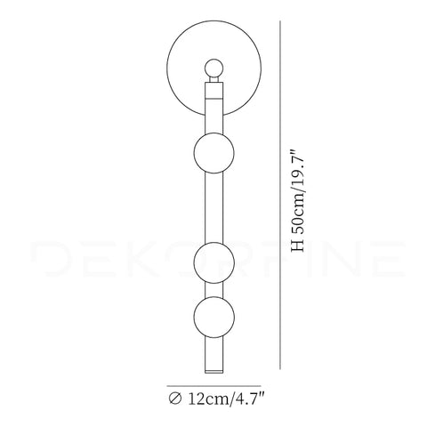 3 Heads ∅ 4.7″ x H 19.7″