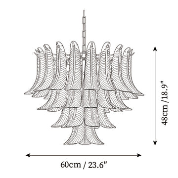 Amber Petal Tiered Chandelier — Maattekeningen 1