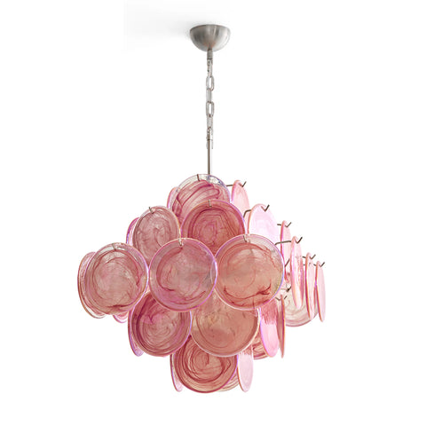Ellie Pink Disc Murano Chandelier – detail 15