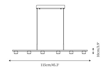 Esfera Linear Kroonluchter — Dimensioentekeningen 1