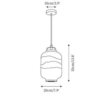Ezio Tall Mini Glass Pendant Lamp — Dimension drawings 1