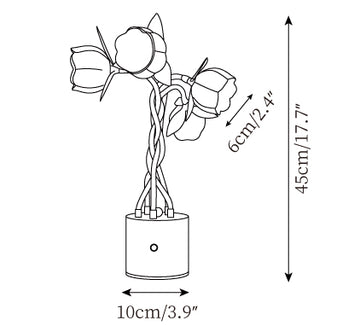 Faira Flower Table Lamp — Dimension drawings 1