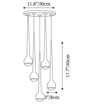 Falling Pendant Lamp — Dimension drawings 3