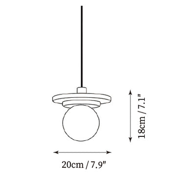Farren Travertine Pendant Light — Dimension drawings 1