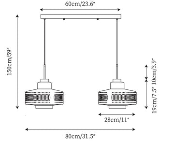 Filigrana Hanglamp — Dimensioentekeningen 2