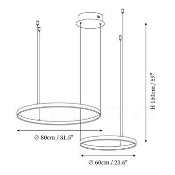 Floating Ring Kronleuchter — Maßzeichnungen 3