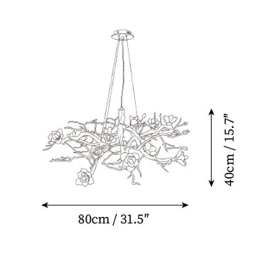 Arboris Blossom Branch Kronleuchter — Maßzeichnungen 1