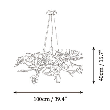 Arboris Blossom Branch Kronleuchter — Maßzeichnungen 2