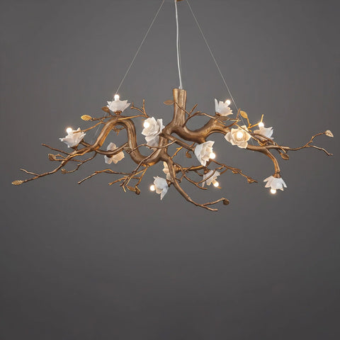 Flower Bloom Branch Brass Chandelier – detail 15