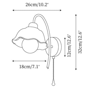 Flower Keramische Wandlamp — Dimensioentekeningen 1