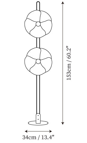 Lampadaire Flower Argent — Plans de dimensions 1