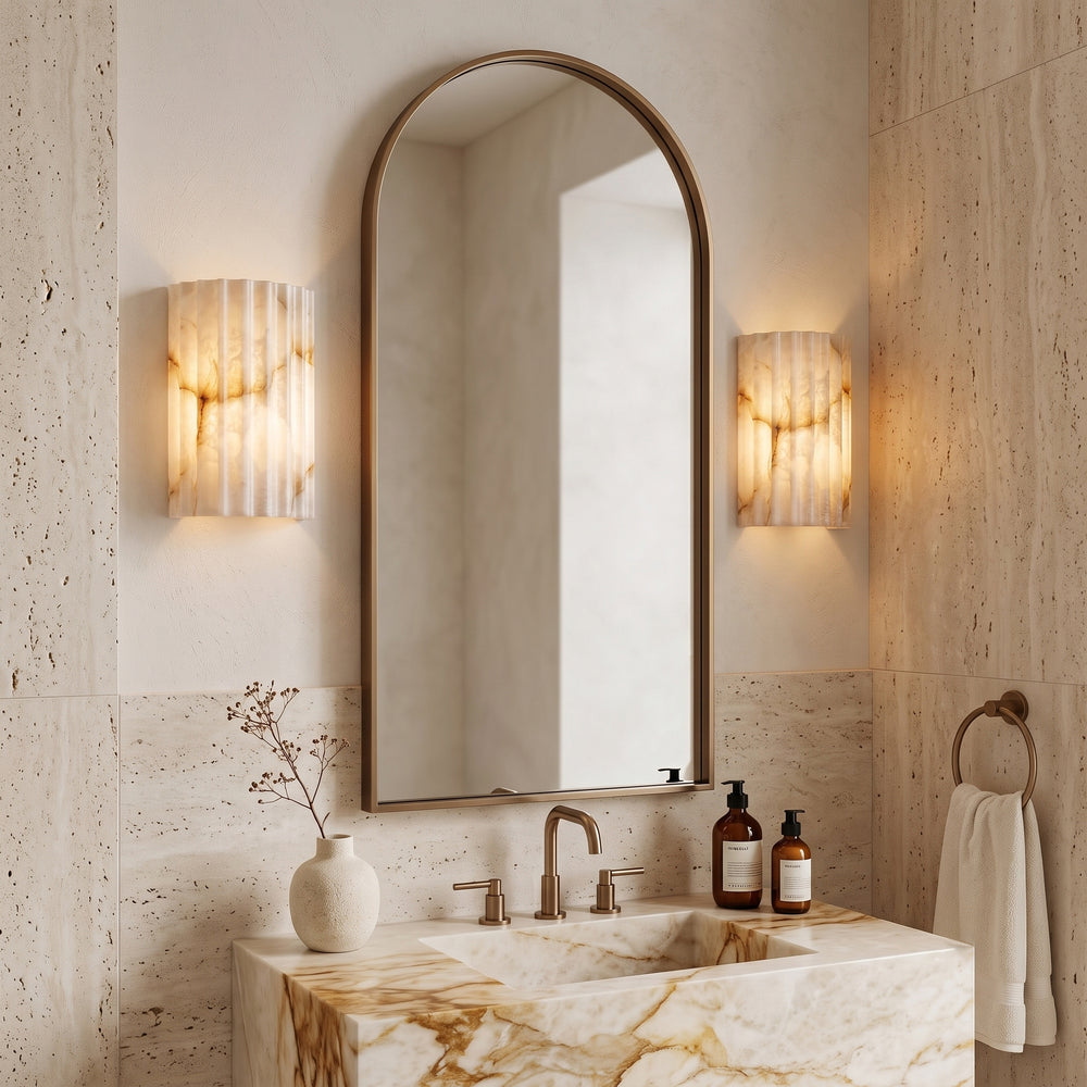 Fluted Alabaster Wall Sconce – detail 2