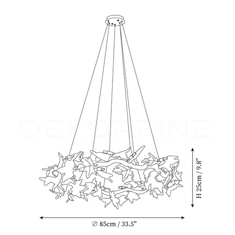 ∅ 33,5″ x H 9,8″ / Dia 85cm x H 25cm
