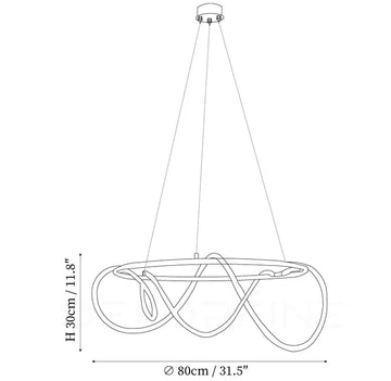 Serpentine Glow Lampadario Gold — Dimension drawings 3