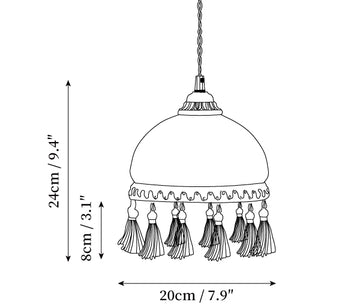 Lustre Suspensdu French Tassels en Laiton — Plans de dimensions 1