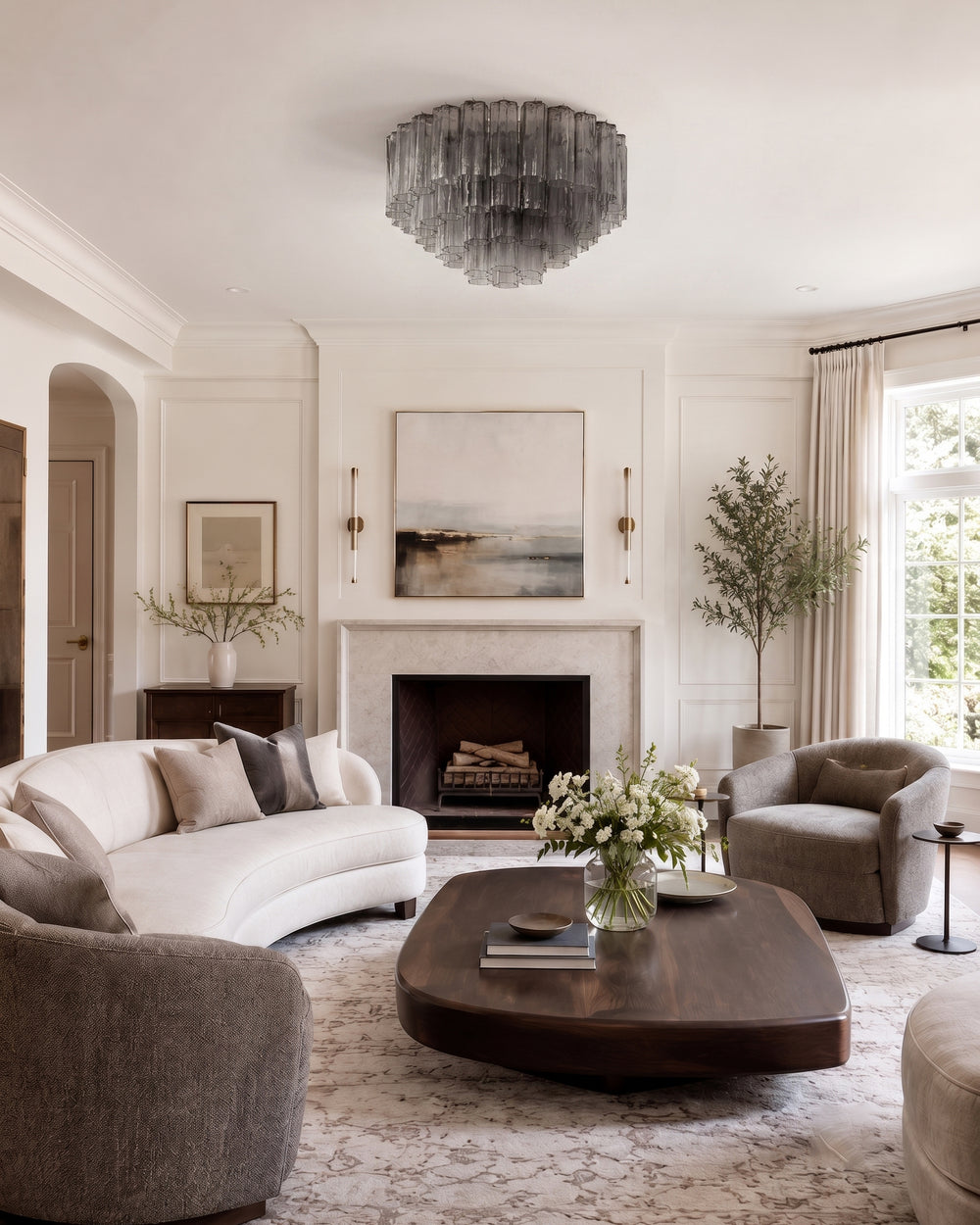 Fulton Glass Flush Mount Ceiling Light – detail 2