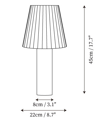 ∅ 8.7″ x H 17.7″ / Dia 22cm x H 45cm