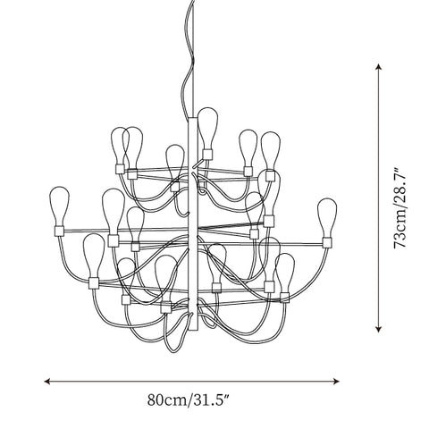18 luci L 80cm x H 73cm / L 31.5″ x H 28.7″