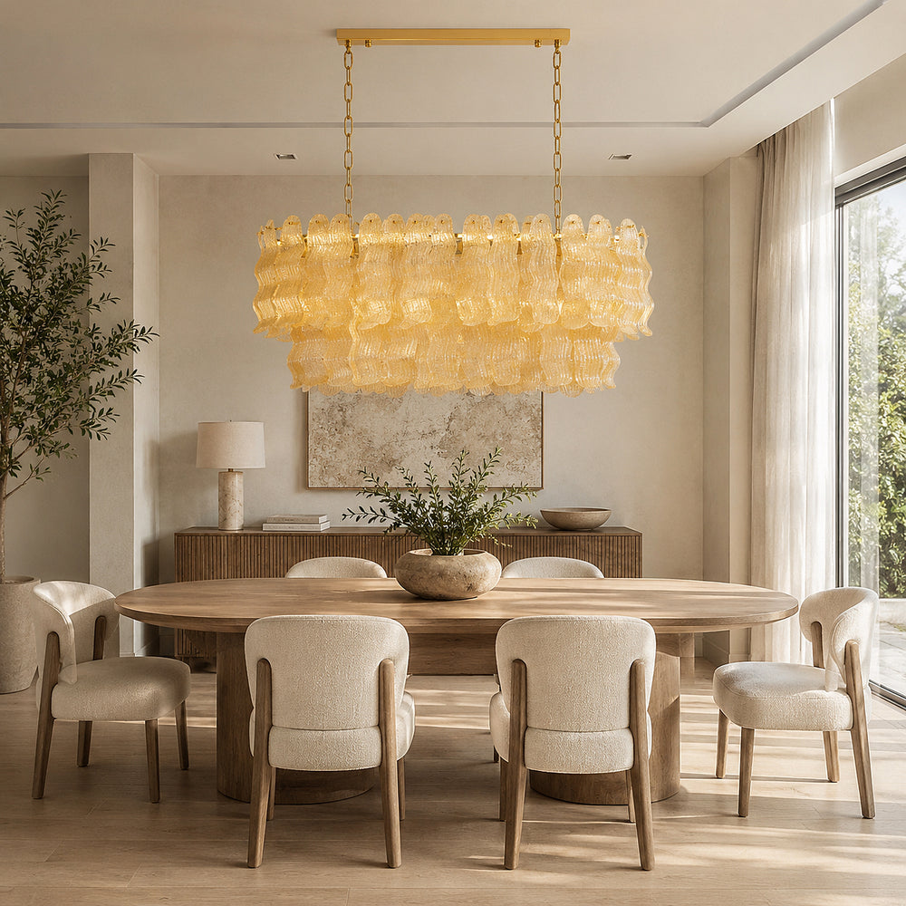 Genevieve Long Glass Chandelier – detail 2