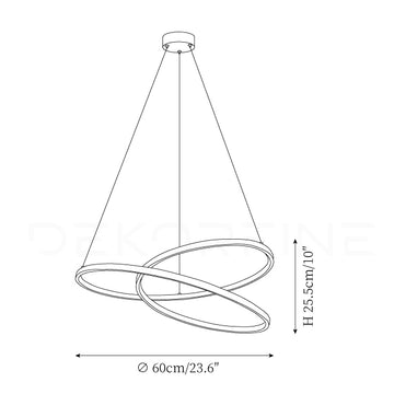 Geometric Curve Chandelier — Dimension drawings 1