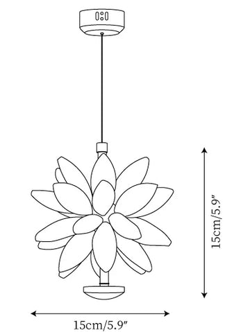 Suspension Glam Flower — Plans de dimensions 1