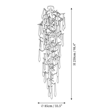 Glamour Glaze Chandelier — Dimension drawings 1