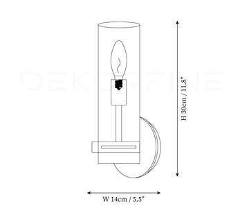 Glass Candlestick Wandleuchte — Maßzeichnungen 1