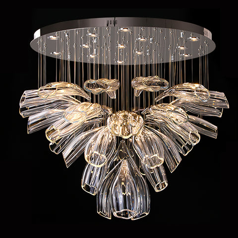 Glass Lotus Chandelier – detail 16