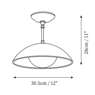 Glisan Flush Mount Ceiling Light — Dimension drawings 1