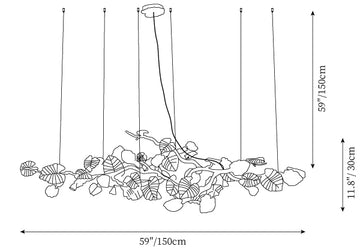 Brass Leaf Chandelier — Dimension drawings 2