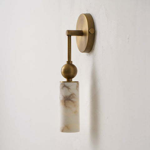 Sutton Aged Brass Alabaster Wall Sconce – detail 26
