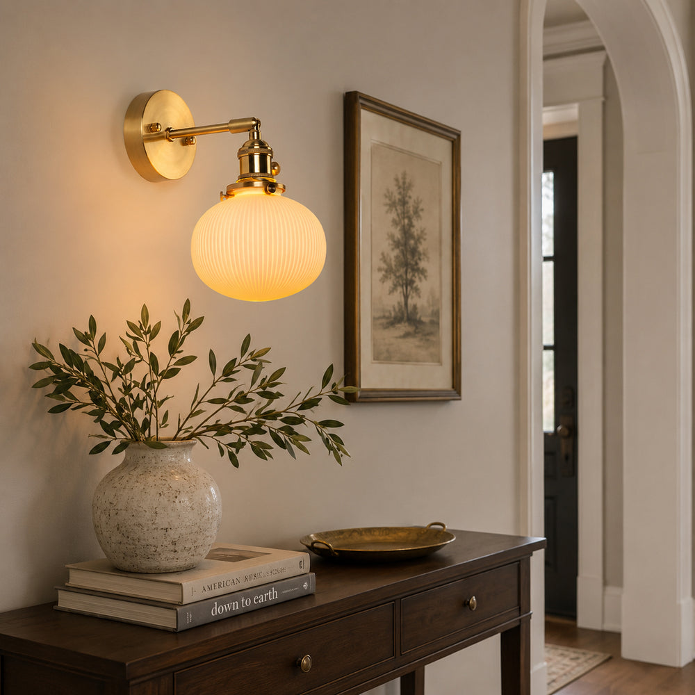 Hazel Ribbed Ceramics Wall Sconce – detail 2