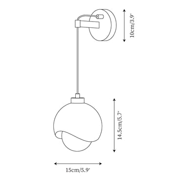 Helmet Wall Lamp — Dimension drawings 1